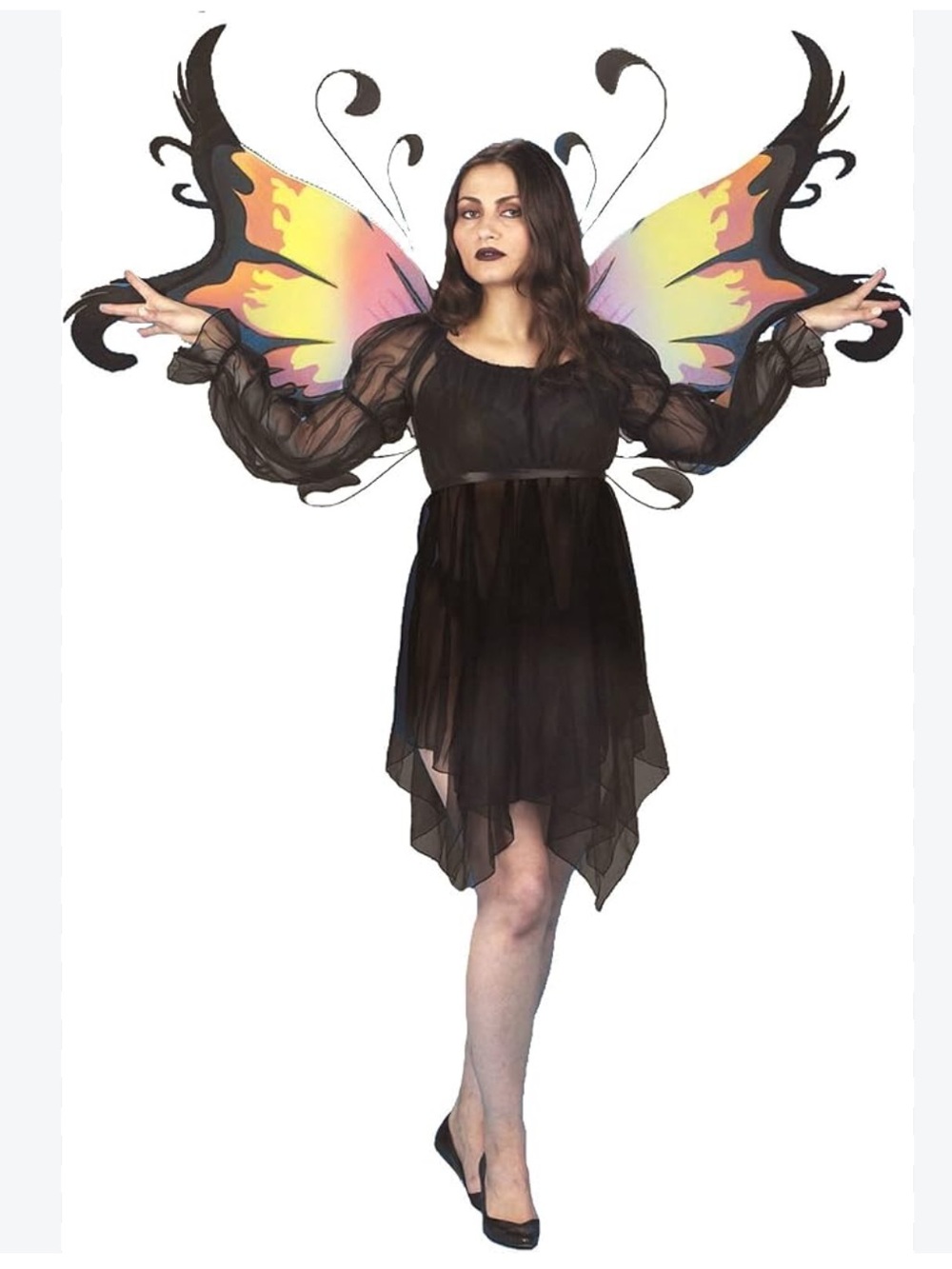 Black Faerie Dress Halloween Costume - OSFM costume mates dark fairy